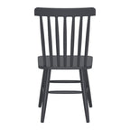 Set of Two Black Aluminum Slat Back Dining Side Chairs