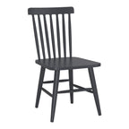 Set of Two Black Aluminum Slat Back Dining Side Chairs