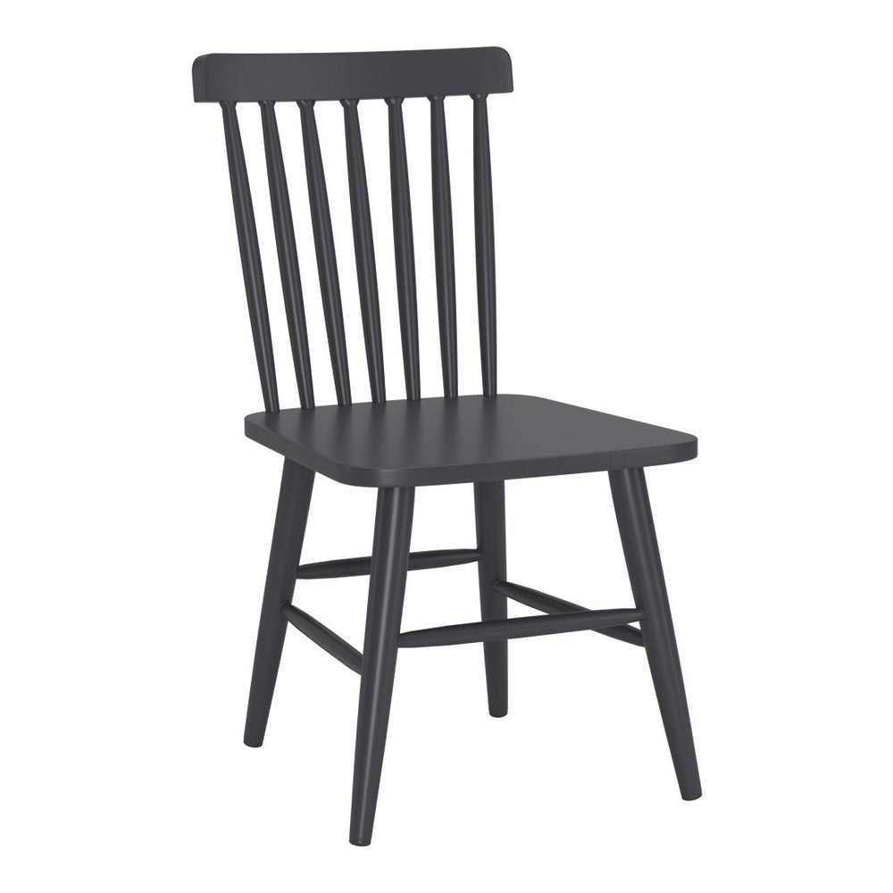 Set of Two Black Aluminum Slat Back Dining Side Chairs