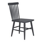 Set of Two Black Aluminum Slat Back Dining Side Chairs