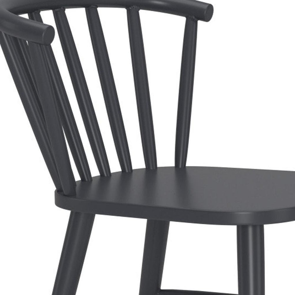 Black Aluminum Windsor Back Dining Side Chair