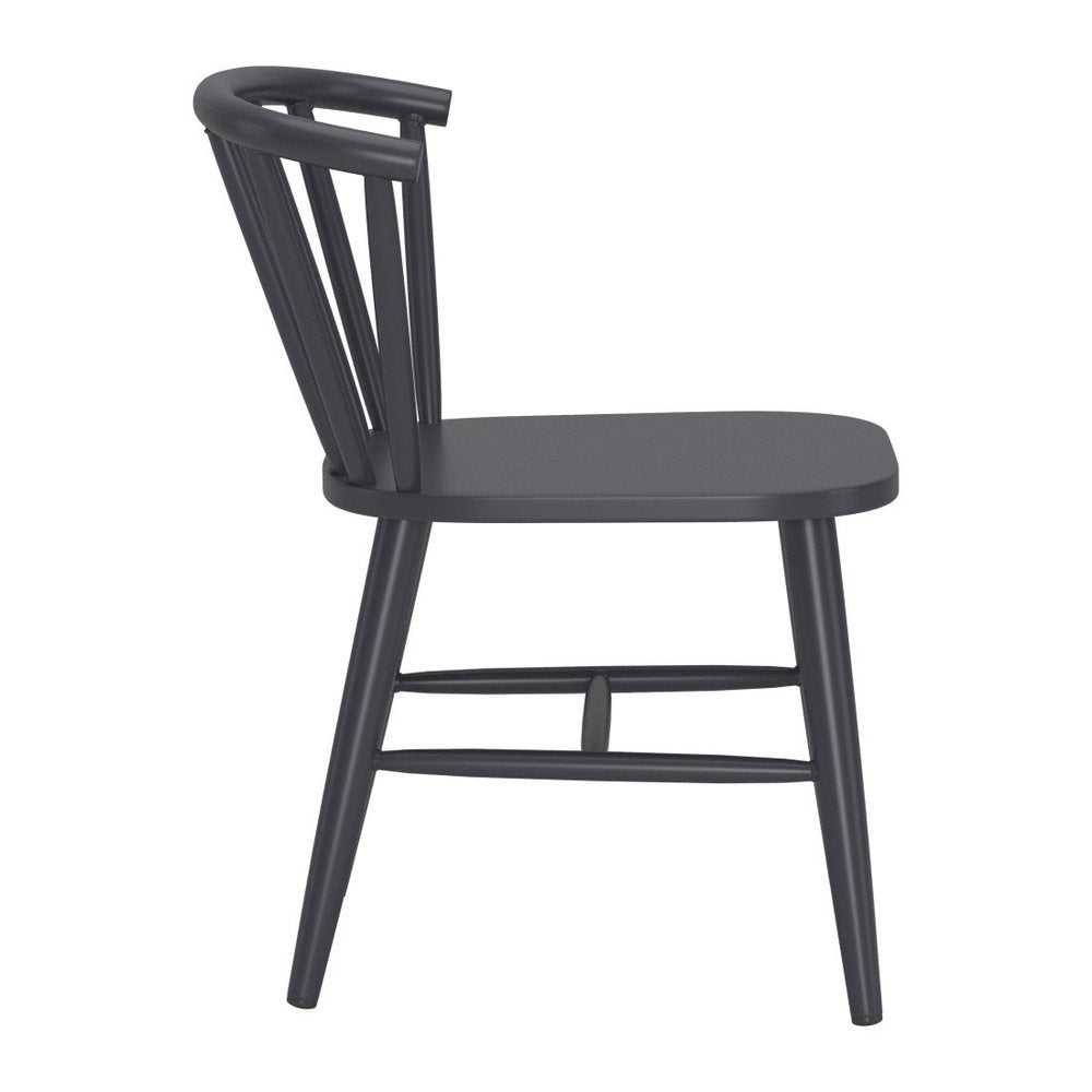 Black Aluminum Windsor Back Dining Side Chair