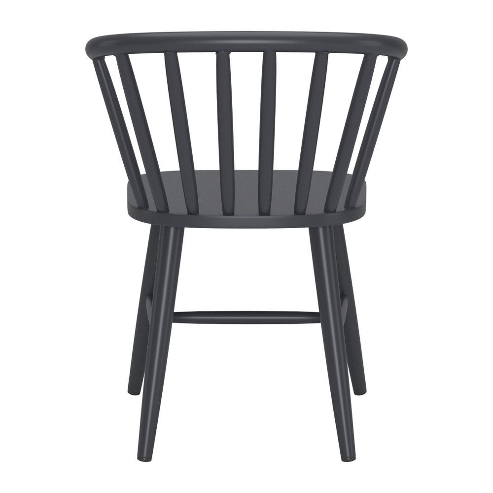 Black Aluminum Windsor Back Dining Side Chair