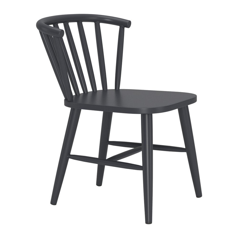 Black Aluminum Windsor Back Dining Side Chair