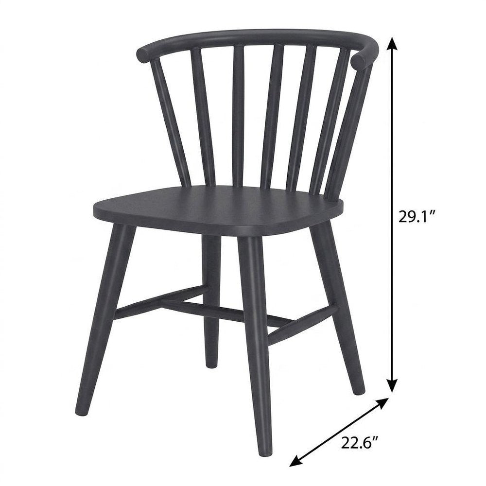 Black Aluminum Windsor Back Dining Side Chair