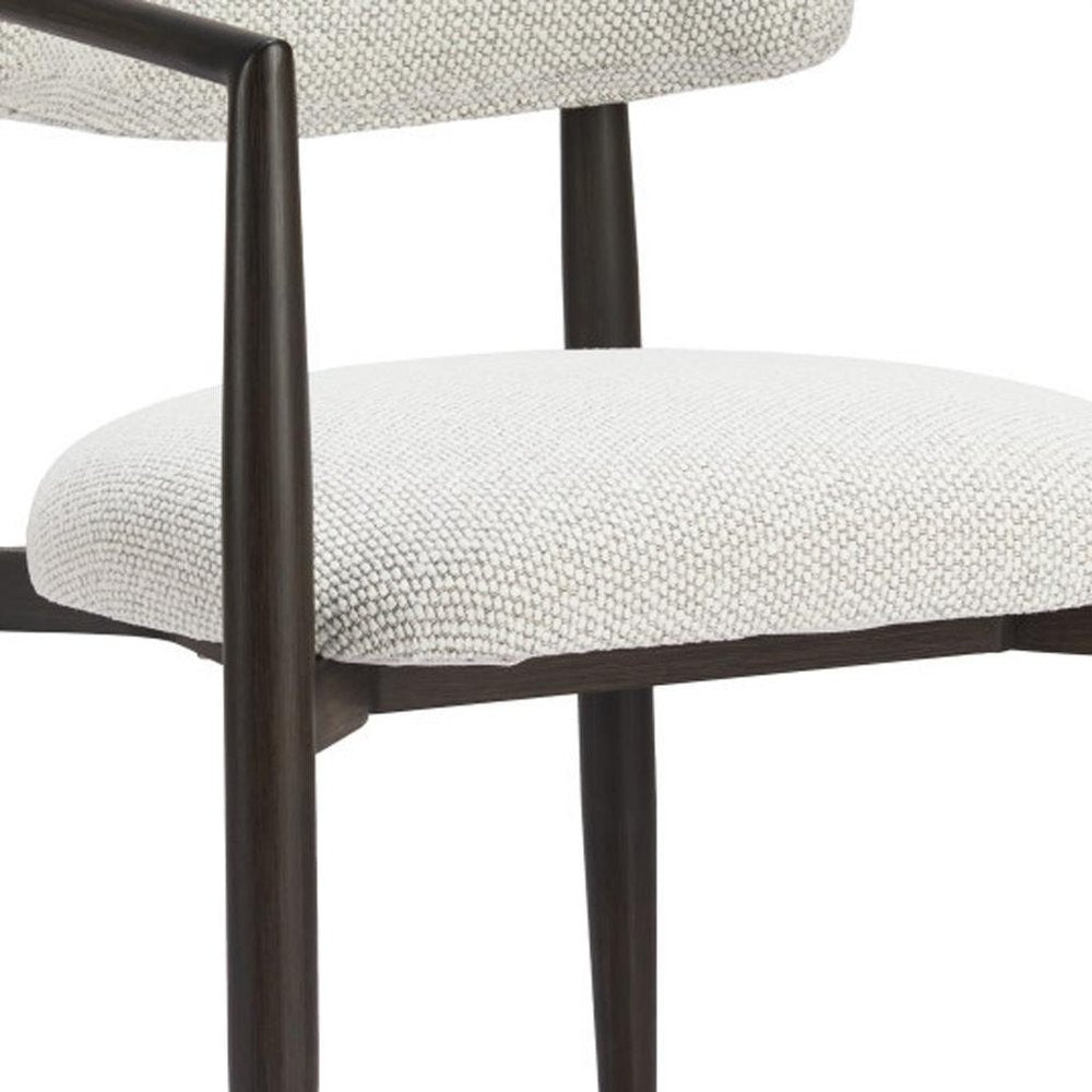 White And Black Aluminum Open Back Dining Arm Chair