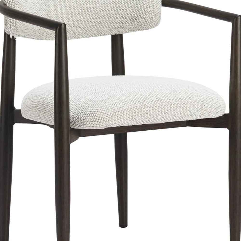 White And Black Aluminum Open Back Dining Arm Chair