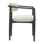 White And Black Aluminum Open Back Dining Arm Chair