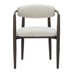 White And Black Aluminum Open Back Dining Arm Chair