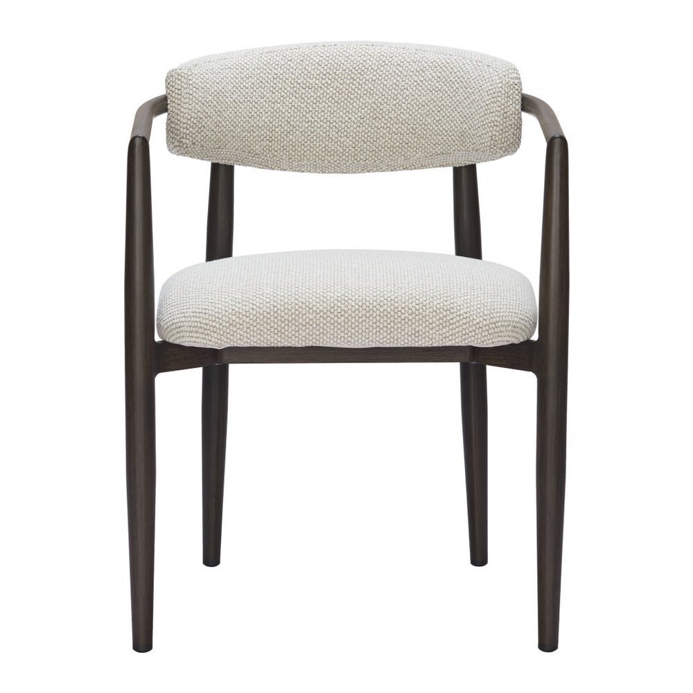 White And Black Aluminum Open Back Dining Arm Chair