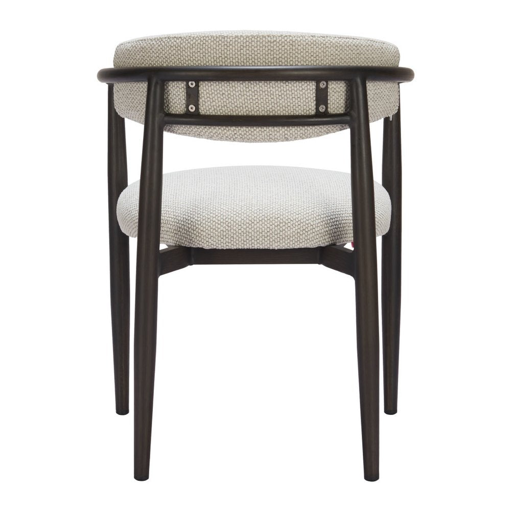 White And Black Aluminum Open Back Dining Arm Chair