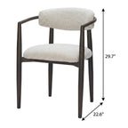 White And Black Aluminum Open Back Dining Arm Chair