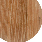 14" Natural and Gray Solid Wood and Faux Concrete Round Outdoor Side Table