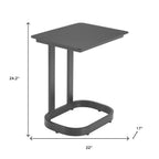 22" Black Aluminum Outdoor Side Table