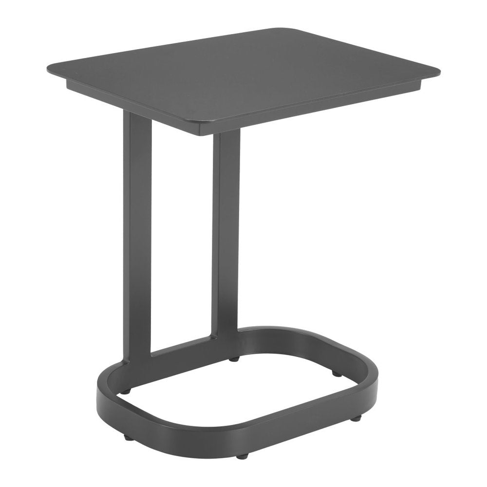 22" Black Aluminum Outdoor Side Table
