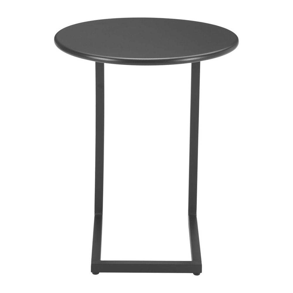 20" Black Aluminum Round Outdoor Side Table