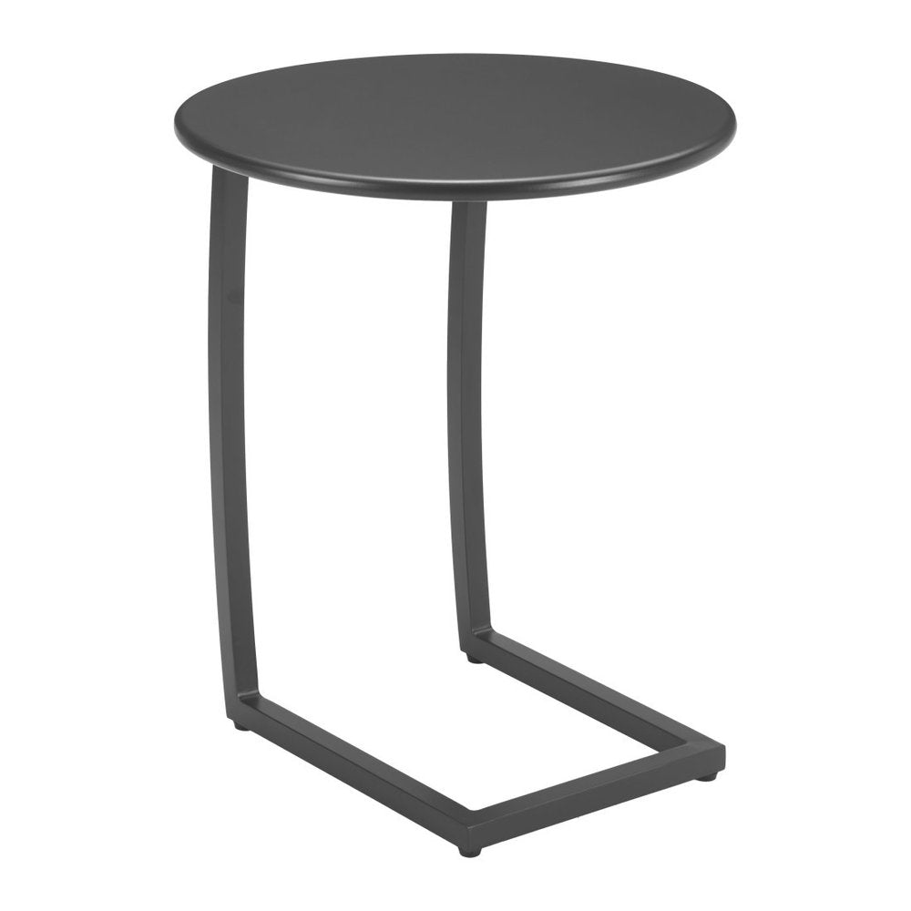 20" Black Aluminum Round Outdoor Side Table