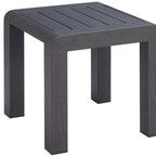 23" Black Aluminum Square Outdoor Side Table