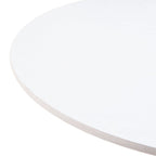 24" White Wood and Steel Rounded Bar Table