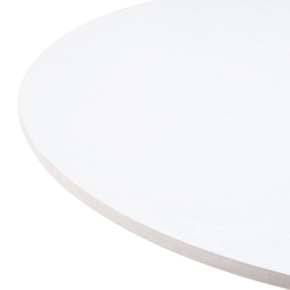 24" White and Gold Wood and Steel Rounded Bar Table