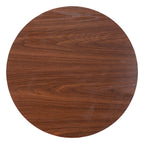 24" Brown and Black Wood and Steel Rounded Bar Table