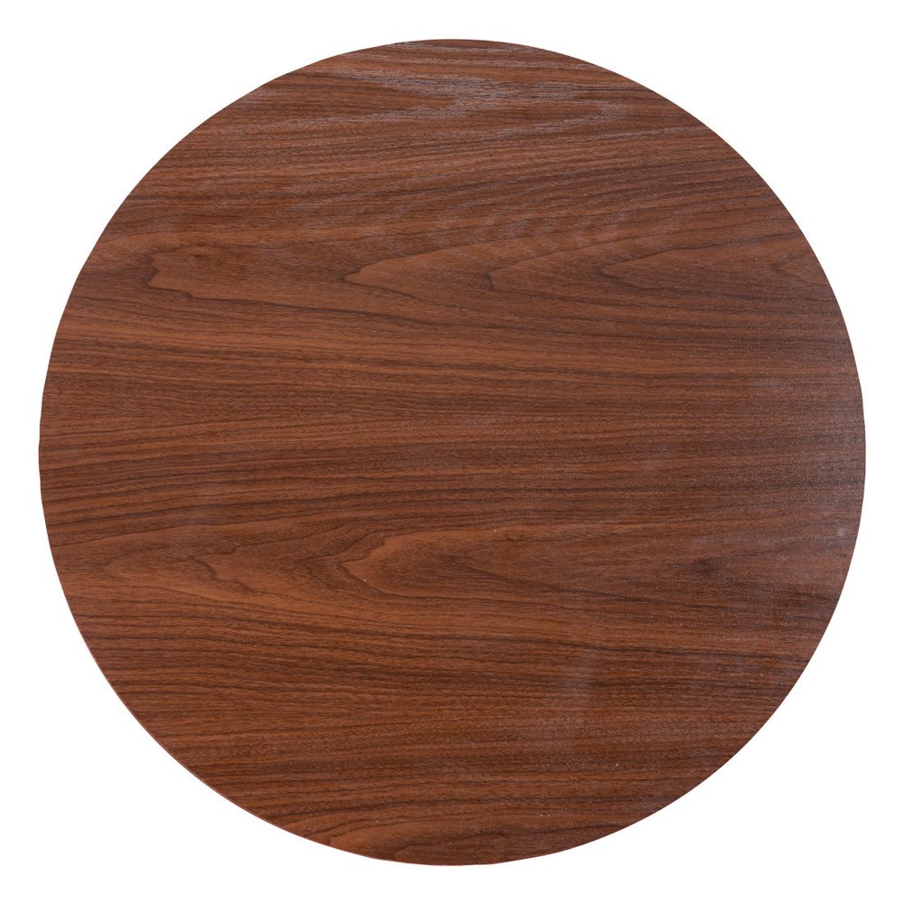 24" Brown and Black Wood and Steel Rounded Bar Table