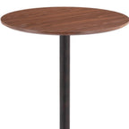 24" Brown and Black Wood and Steel Rounded Bar Table