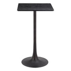 24" Black Wood and Steel Square Bar Table