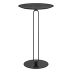 24" Black Wood and Steel Rounded Bar Table