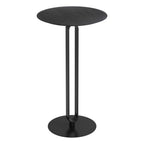 24" Black Wood and Steel Rounded Bar Table