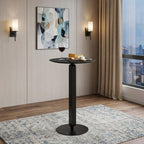 24" Black Wood and Steel Rounded Bar Table