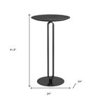 24" Black Wood and Steel Rounded Bar Table