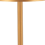 24" Beige and Gold Faux Terrazzo and Steel Rounded Bar Table