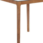 32" White and Natural Faux Marble and Solid Wood Square Bar Table