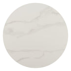 26" White Faux Marble and Steel Rounded Bar Table