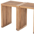 27" Natural Solid Wood Extendable Indoor Outdoor Bench