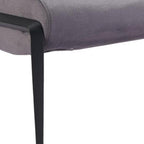 54" Gray and Black Velvet and Steel Upholstered Specialty Bench