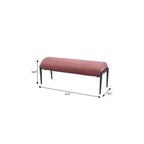 54" Brown and Black Velvet and Steel Upholstered Bench