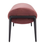 54" Brown and Black Velvet and Steel Upholstered Bench