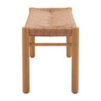 48" Natural Metal And Faux Rattan Garden Patio Bench