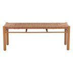 48" Natural Metal And Faux Rattan Garden Patio Bench