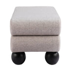 45" Gray and Black Fabric and Solid Wood Upholstered Bench