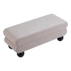 45" Gray and Black Fabric and Solid Wood Upholstered Bench
