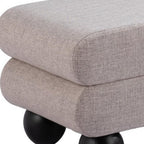 45" Gray and Black Fabric and Solid Wood Upholstered Bench