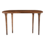 48" Brown Solid Wood Half Circle Console Table