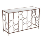 50" Clear and Bronze Mirrored Glass and Steel Frame Console Table