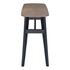 48" Espresso and Black Solid Wood Oval Console Table