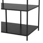 54" White and Black Genuine Marble and Steel Frame Console Table With Two Shelves