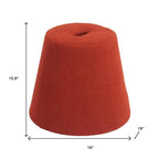 19" Red Upholstered Pouf Round Cone Ottoman