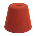 19" Red Upholstered Pouf Round Cone Ottoman
